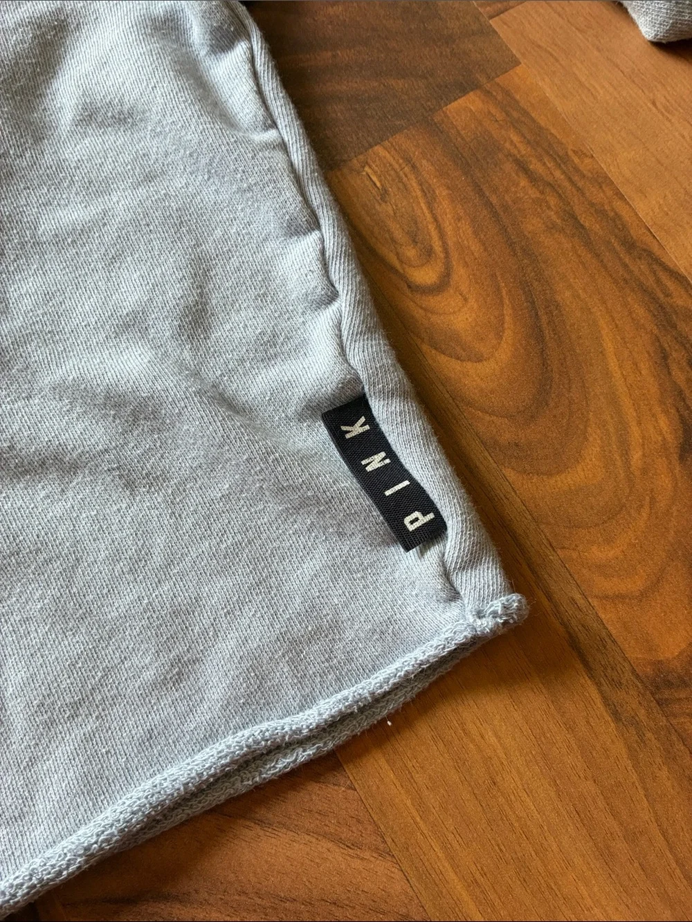 Victoria's Secret Light Gray Hooded Lace-Up Sleeve Crop Sweatshirt